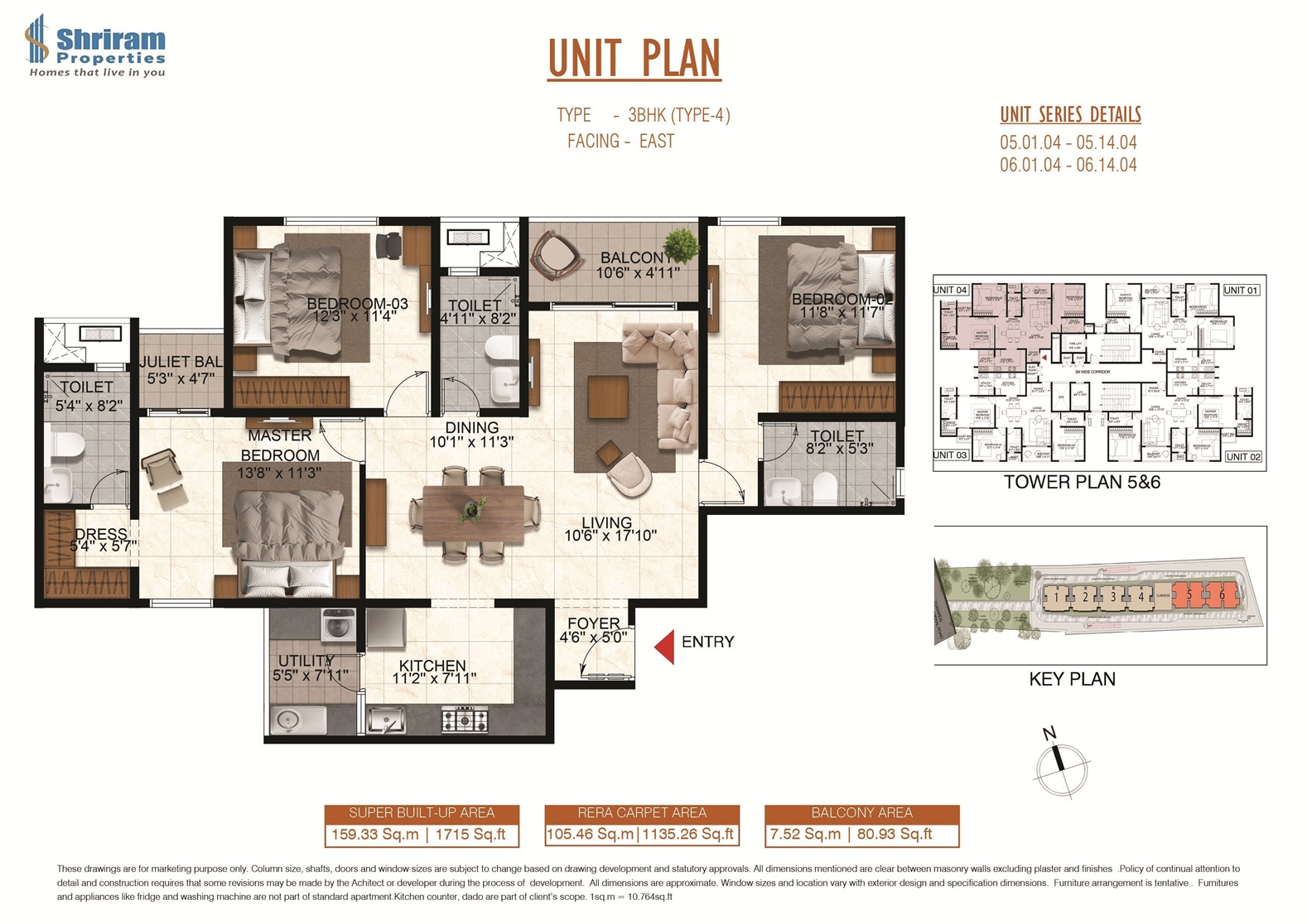 3 BHK Floor Plan 1