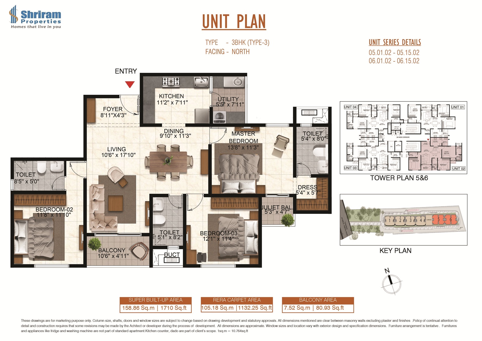 3 BHK Floor Plan 4